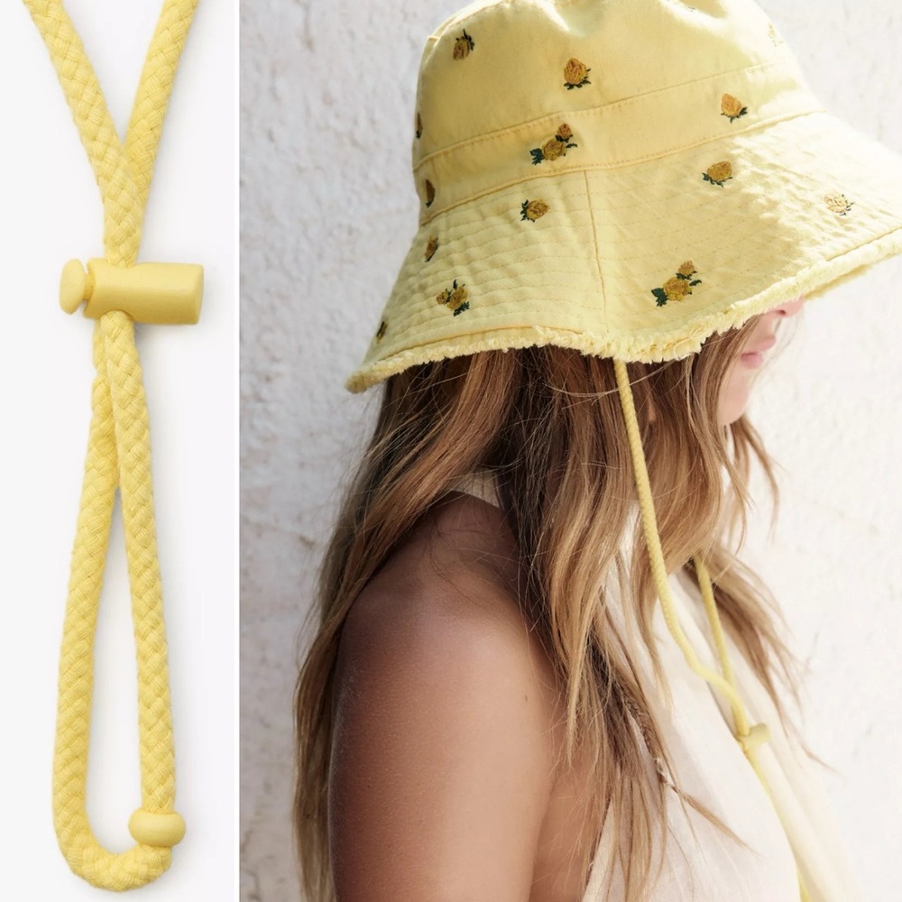 ZARA FLORAL EMBROIDERY BUCKET HAT